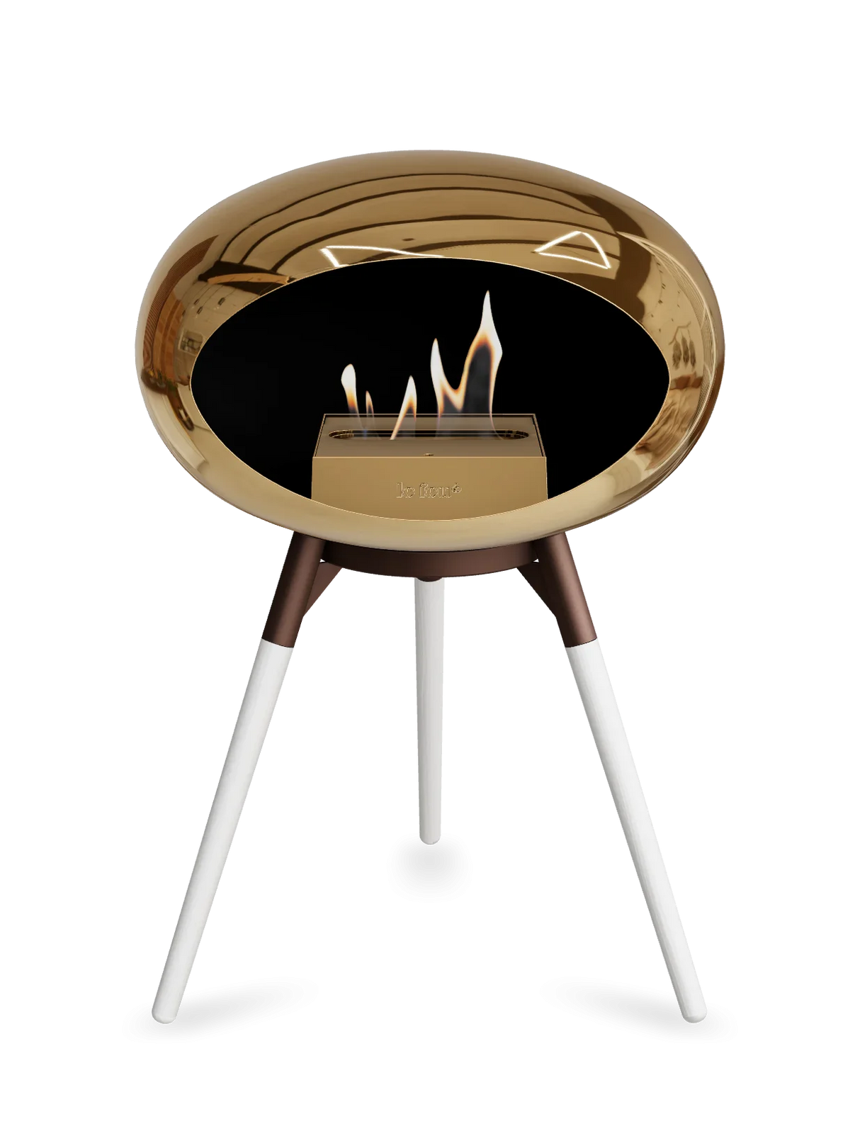 Le Feu - Dome Chromed Rose Gold Ground Wood Low - Fireplace - Majestic Patio