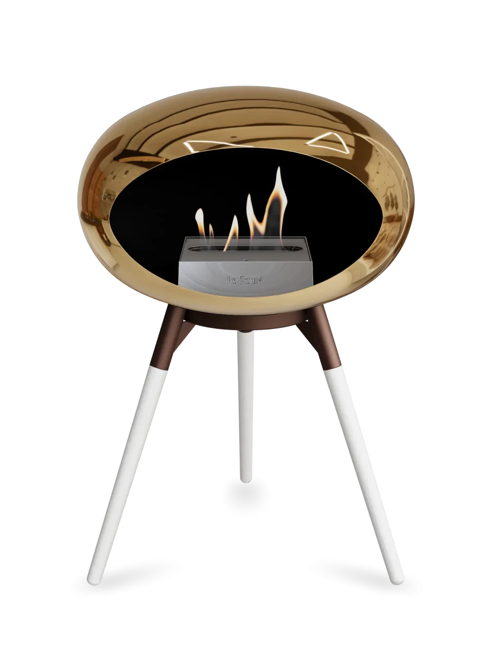 Le Feu - Dome Chromed Rose Gold Ground Wood Low - Fireplace - Majestic Patio