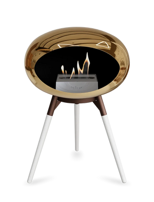 Le Feu - Dome Chromed Rose Gold Ground Wood Low - Fireplace - Majestic Patio