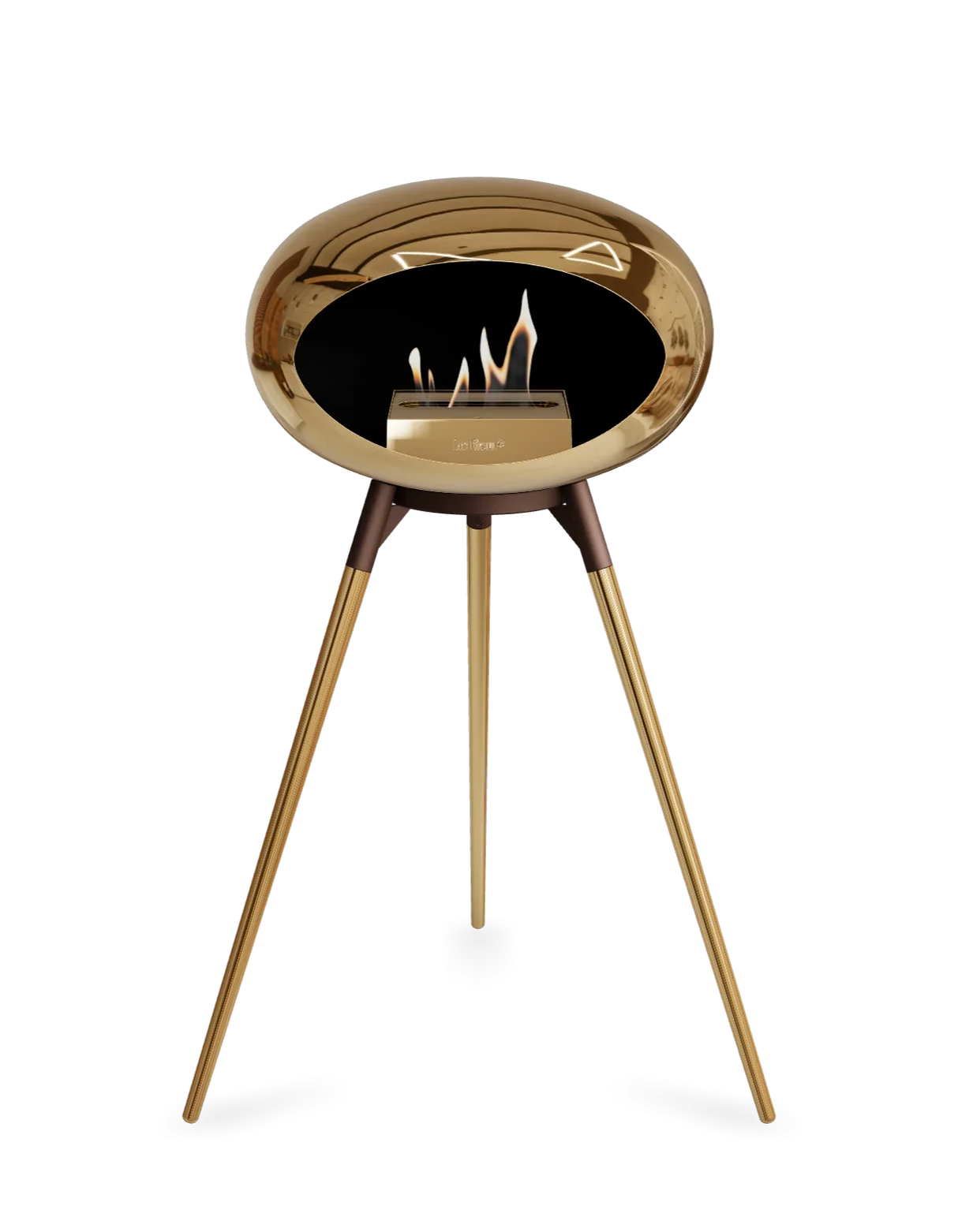 Le Feu - Dome Chromed Rose Gold Ground Wood High - Fireplace - Majestic Patio