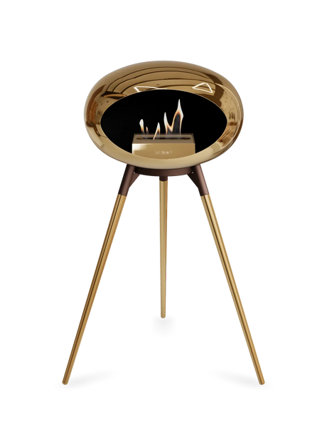 Le Feu - Dome Chromed Rose Gold Ground Wood High - Fireplace - Majestic Patio