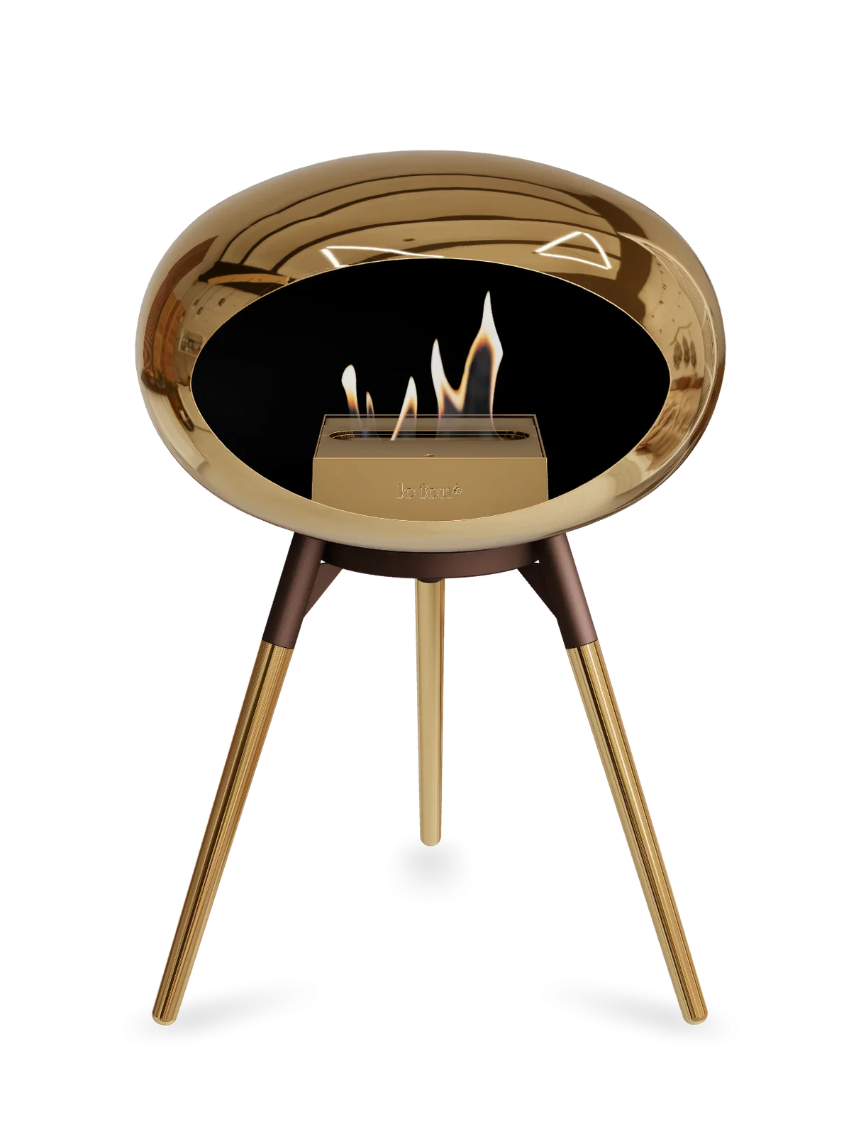 Le Feu - Dome Chromed Rose Gold Ground Wood Low - Fireplace - Majestic Patio