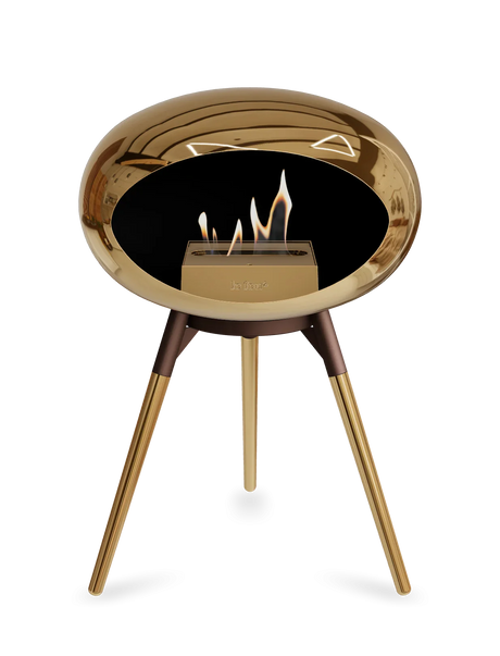 Le Feu - Dome Chromed Rose Gold Ground Wood Low - Fireplace - Majestic Patio