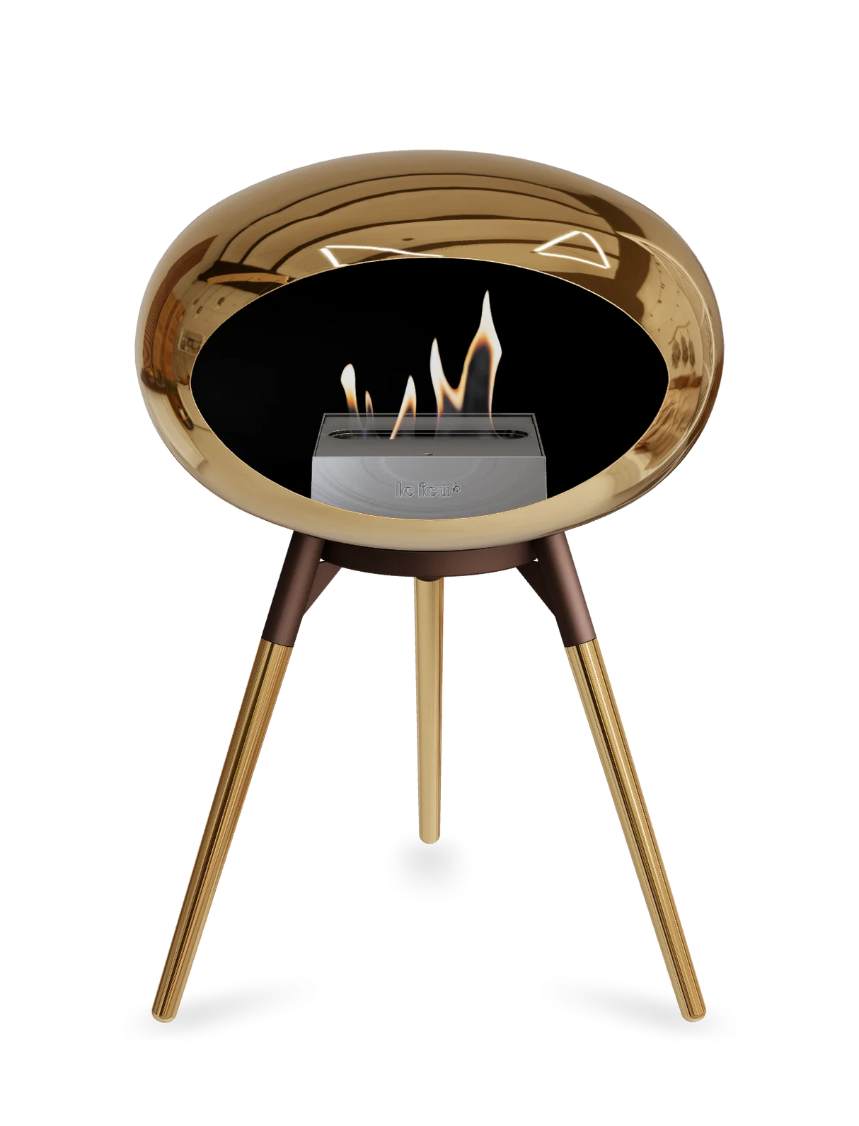 Le Feu - Dome Chromed Rose Gold Ground Wood Low - Fireplace - Majestic Patio