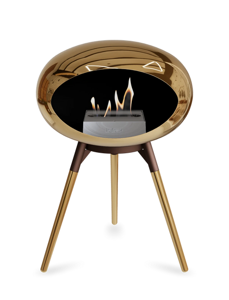 Le Feu - Dome Chromed Rose Gold Ground Wood Low - Fireplace - Majestic Patio