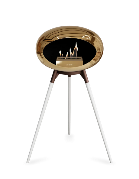 Le Feu - Dome Chromed Rose Gold Ground Wood High - Fireplace - Majestic Patio