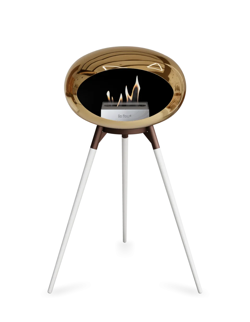 Le Feu - Dome Chromed Rose Gold Ground Wood High - Fireplace - Majestic Patio