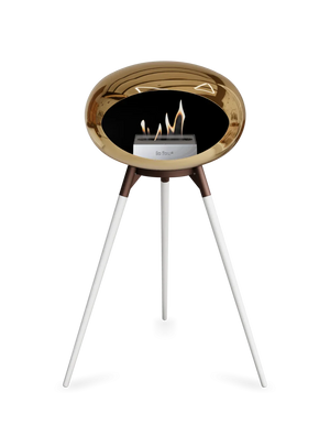 Le Feu - Dome Chromed Rose Gold Ground Wood High - Fireplace - Majestic Patio