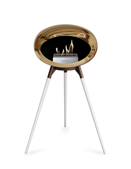 Le Feu - Dome Chromed Rose Gold Ground Wood High - Fireplace - Majestic Patio