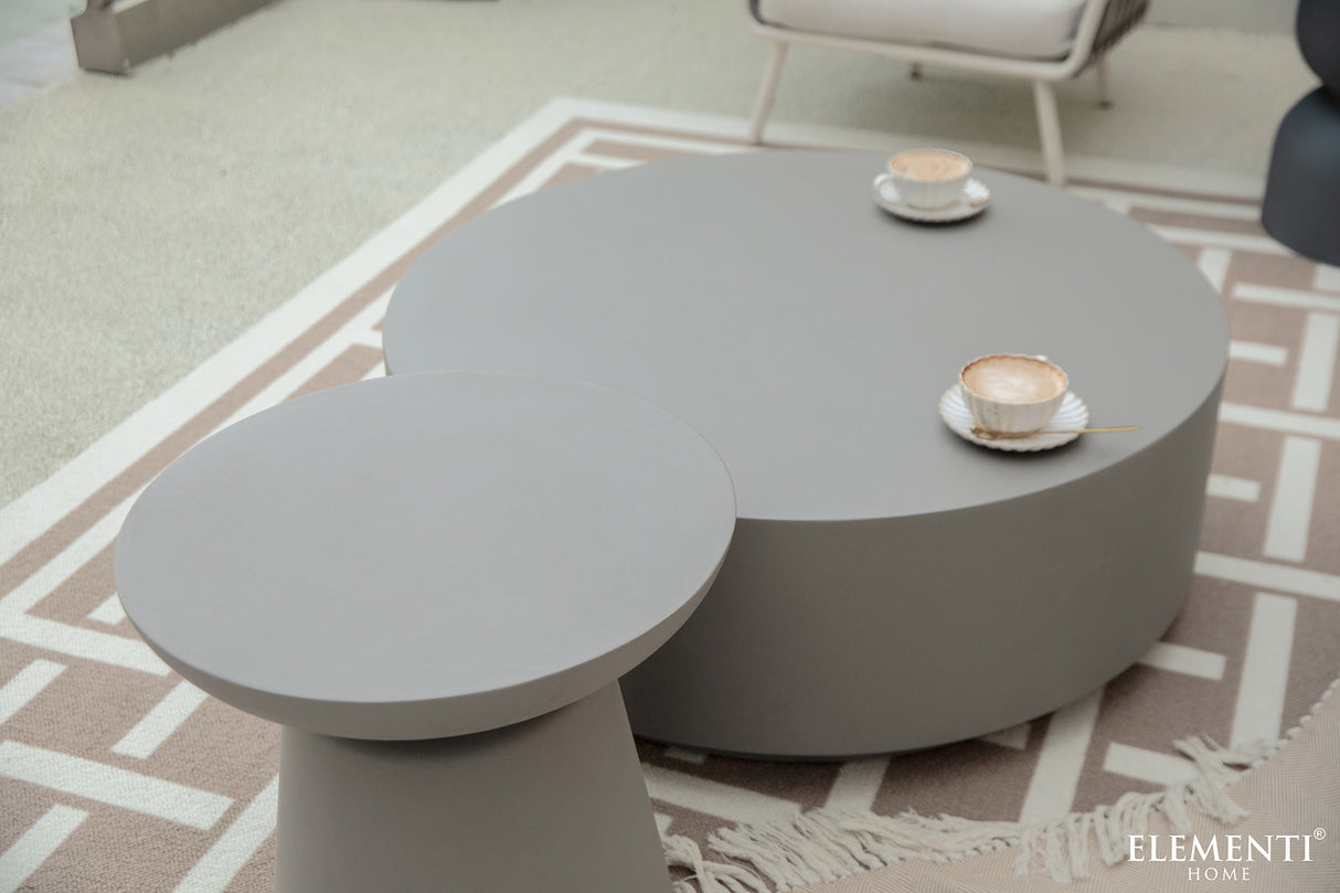 Elementi Rome 40" Round Concrete Coffee Table