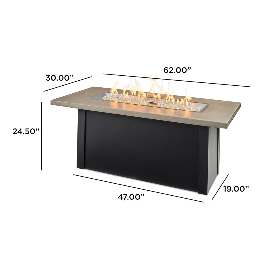 Havenwood Rectangular Gas Fire Pit Table 44"