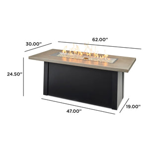 Havenwood Rectangular Gas Fire Pit Table 44"