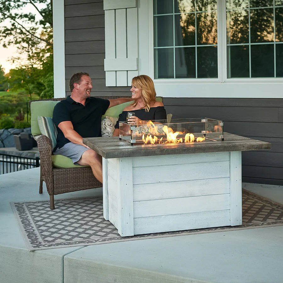 Alcott Rectangular Gas Fire Pit Table - Majestic Patio