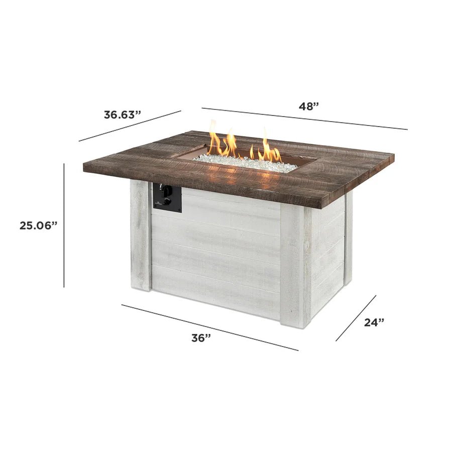 Alcott Rectangular Gas Fire Pit Table - Majestic Patio