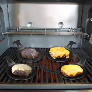 ARTEFLAME 6" BURGER PUCKS - BEST GRIDDLE ACCESSORY FOR JUICY BURGERS (SET OF 2) - Majestic Patio