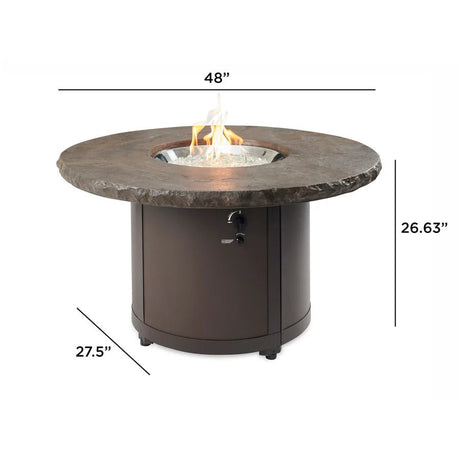 Beacon Round Gas Fire Pit Table - Majestic Patio