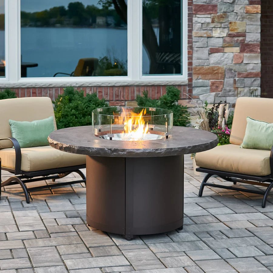 Beacon Round Gas Fire Pit Table - Majestic Patio