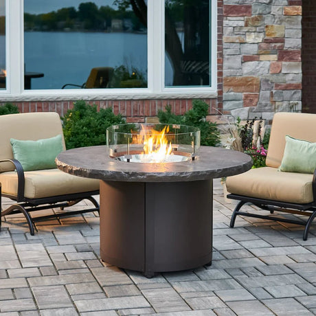 Beacon Round Gas Fire Pit Table - Majestic Patio