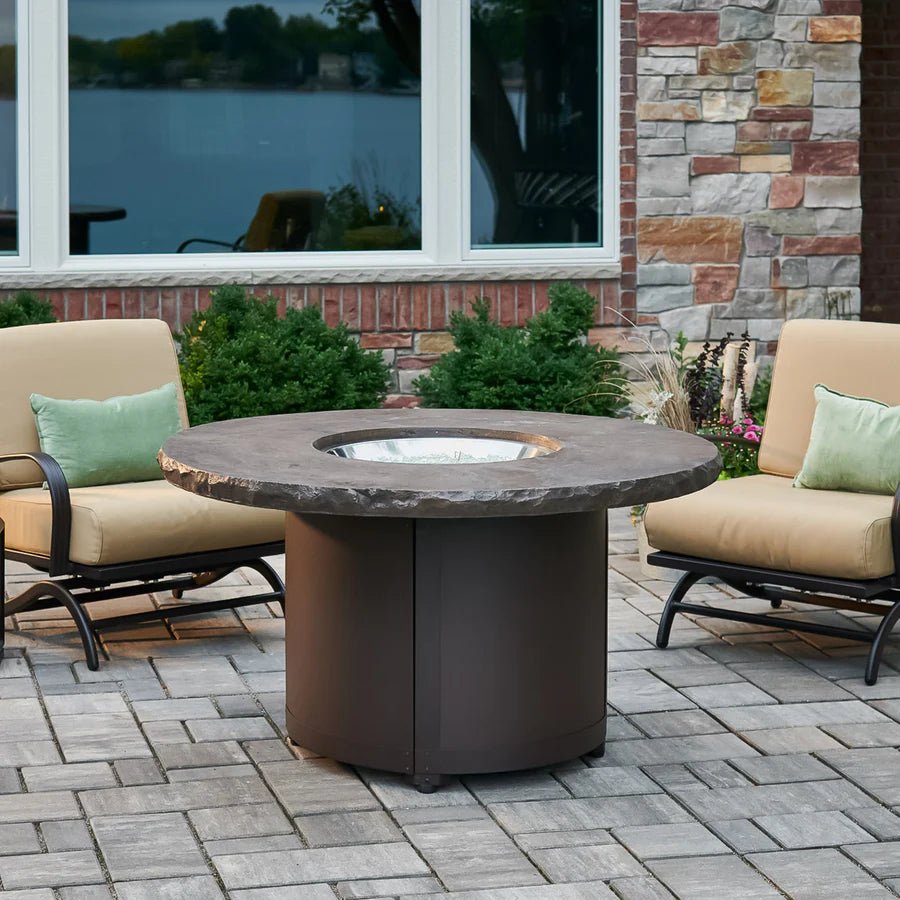 Beacon Round Gas Fire Pit Table - Majestic Patio