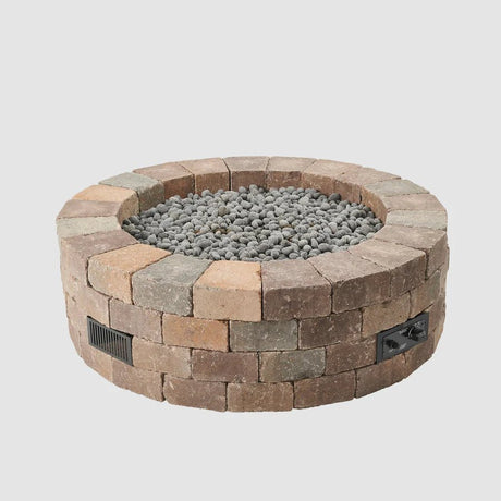 Bronson Block Square Gas Fire Pit Kit - Majestic Patio