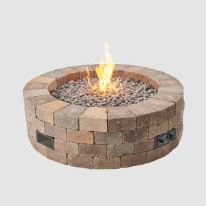 Bronson Block Square Gas Fire Pit Kit - Majestic Patio