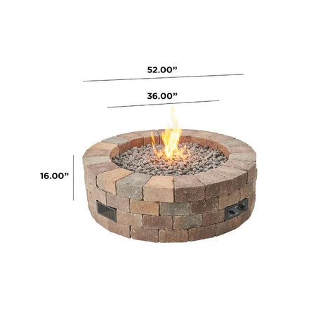 Bronson Block Square Gas Fire Pit Kit - Majestic Patio