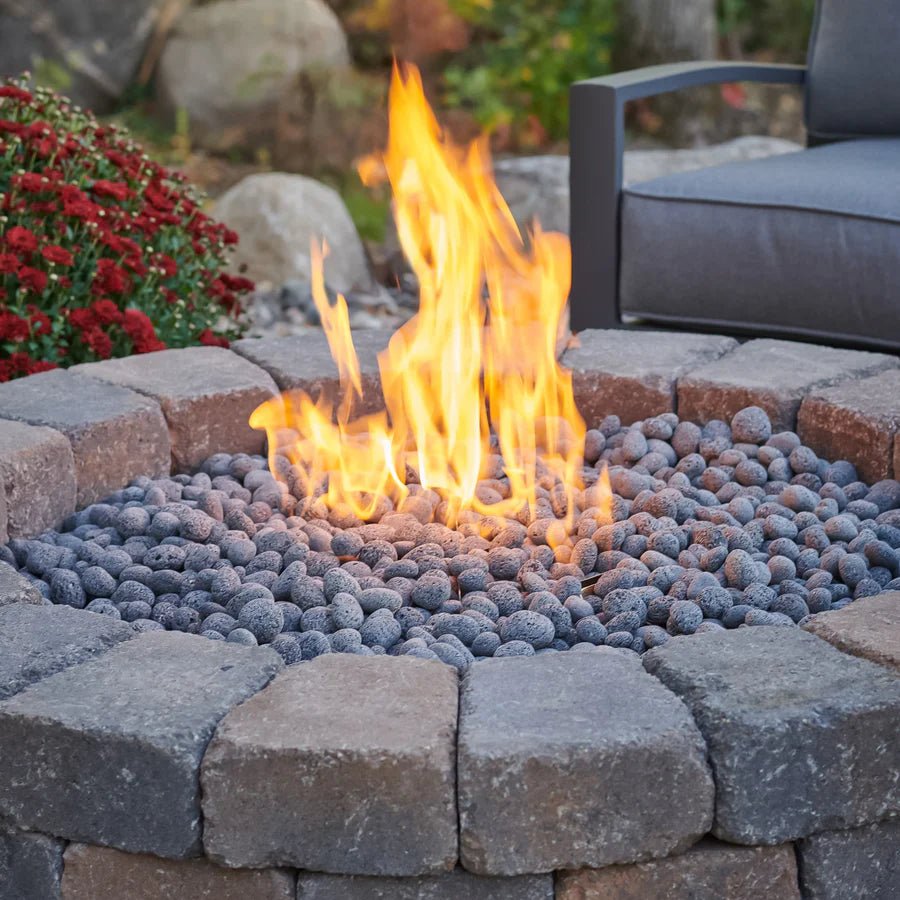 Bronson Block Square Gas Fire Pit Kit - Majestic Patio