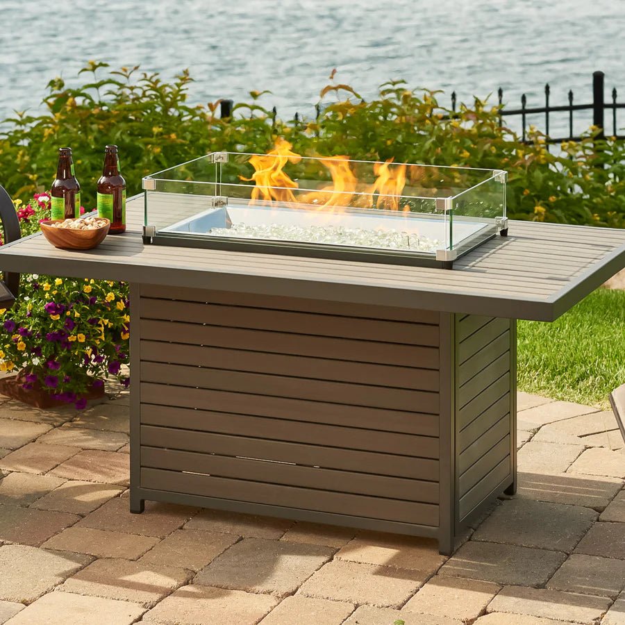 Brooks Rectangular Gas Fire Pit Table - Majestic Patio