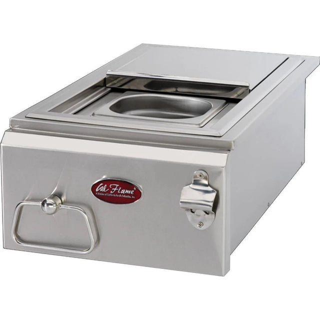 Cal Flame 12 - inch Built - In Cocktail Center with Ice Bin Cooler BBQ12842P - 12 - Majestic Patio