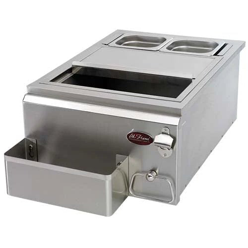 Cal Flame 18 - inch Built - In Cocktail Center with Ice Bin Cooler BBQ11842P - 18 - Majestic Patio