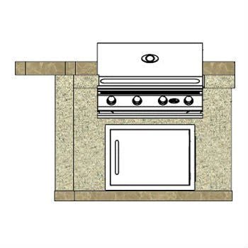 Cal Flame 4 Ft. BBQ Island L - Shaped BBK401 - Majestic Patio