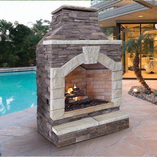 Cal Flame 48 inch Outdoor Fireplace FRP - 909 - 2 - Majestic Patio