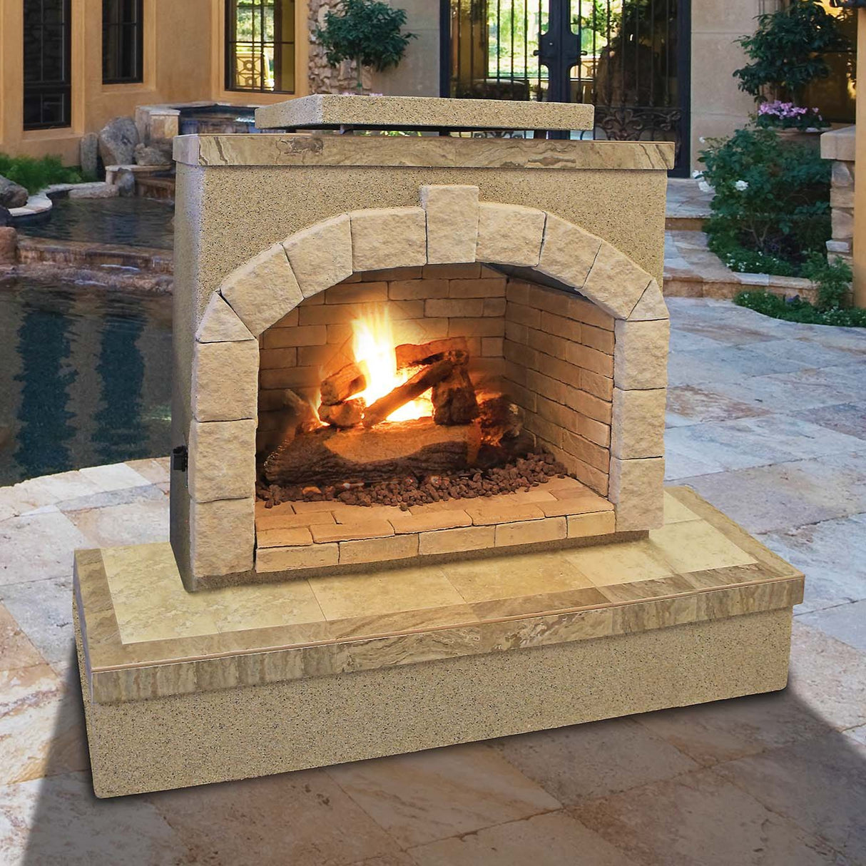 Cal Flame 72 inch Outdoor Fireplace FRP - 906 - 3 - Majestic Patio