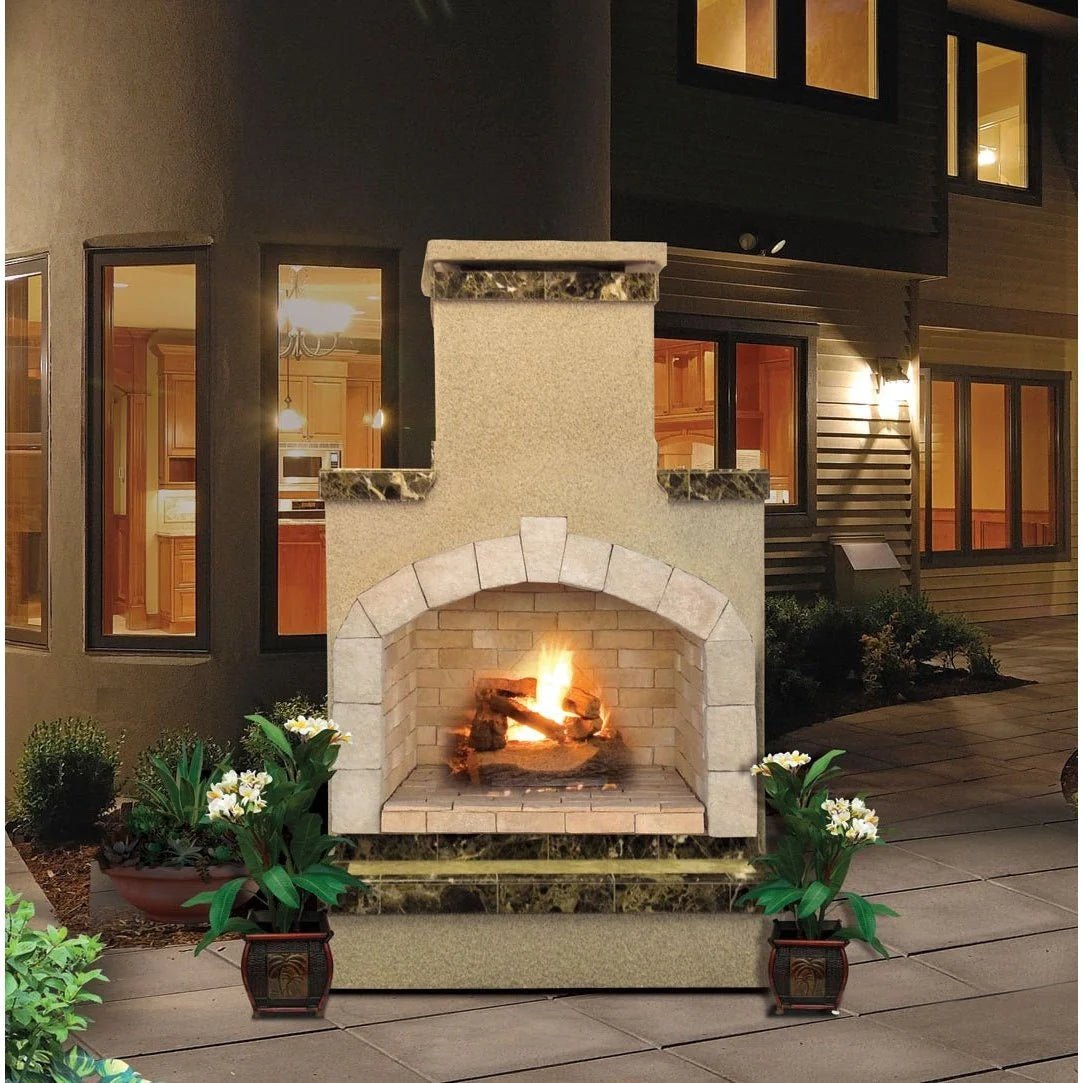 Cal Flame 78 inch Outdoor Fireplace with Hearth FRP - 908 - 2 - Majestic Patio