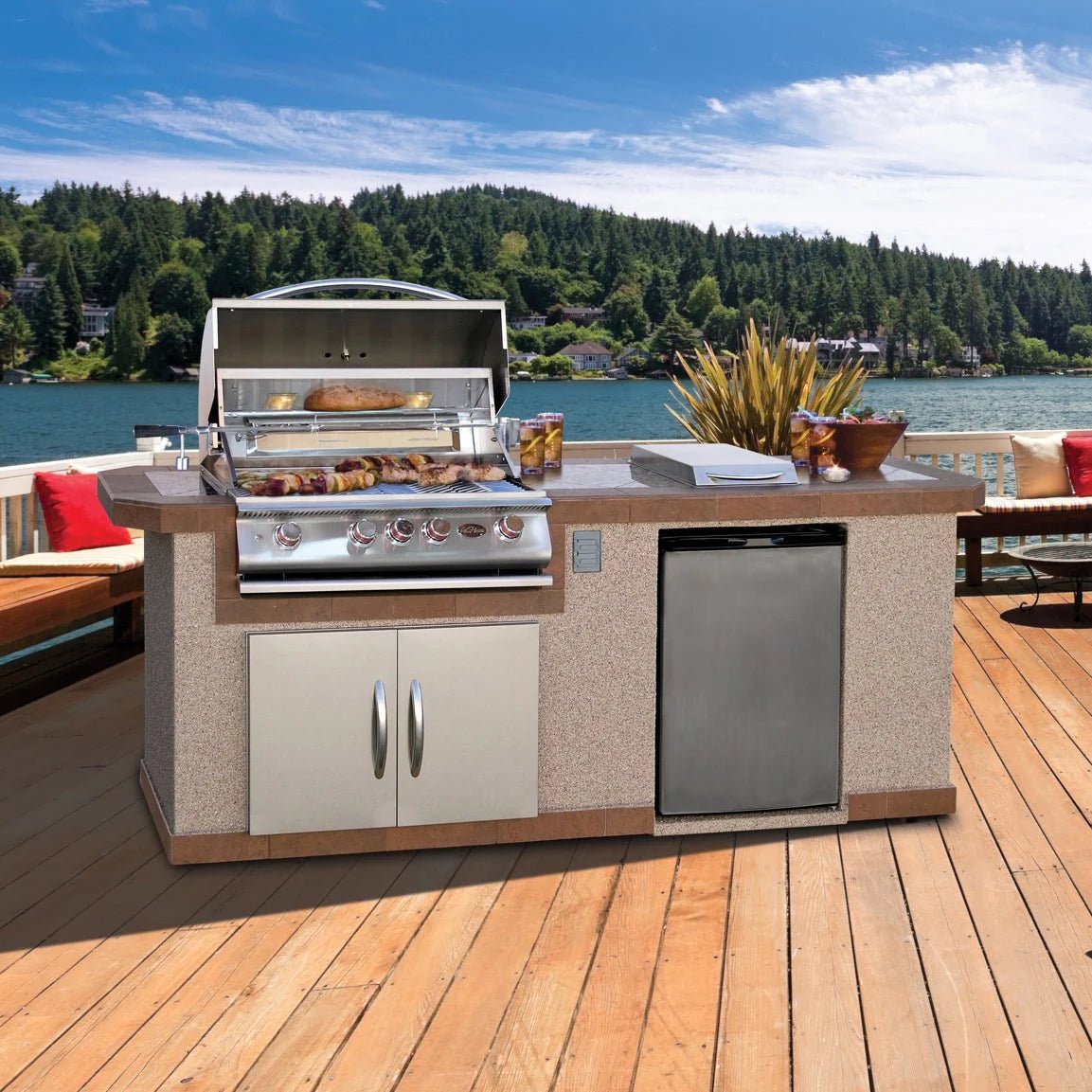 Cal Flame 8 ft. BBQ Island BBK801 - Majestic Patio