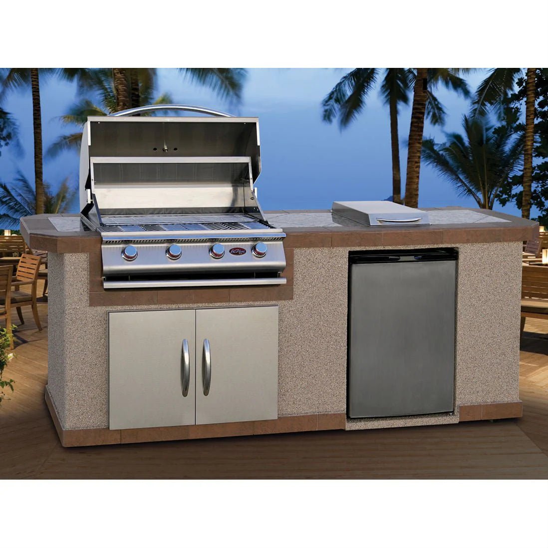 Cal Flame 8 ft. BBQ Island BBK801 - Majestic Patio