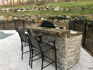 Cal Flame Customizable 15 Foot Grand Pavilion BBQ Island with Bar Seating GPV3100 - Majestic Patio