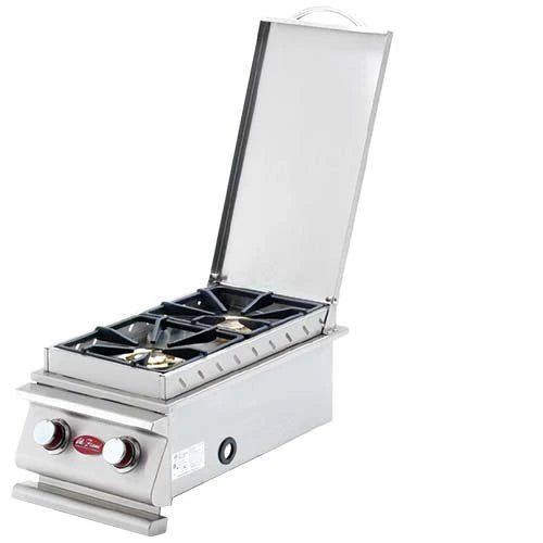 Cal Flame Deluxe Double Built in Side Burner with LED Lights BBQ19899P - Majestic Patio