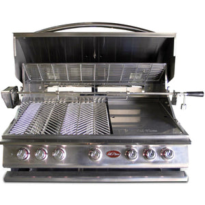 Cal Flame P5 40 Inch 5 Burner Built - In Grill with Rotisserie, Griddle - Majestic Patio