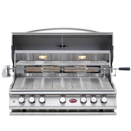 Cal Flame P5 40 Inch 5 Burner Built - In Grill with Rotisserie, Griddle - Majestic Patio