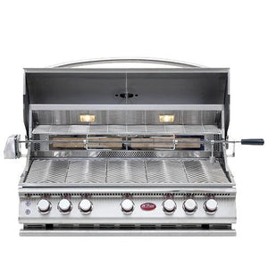 Cal Flame P5 40 Inch 5 Burner Gas Convection Grill with Rotisserie, Griddle BBQ18875CP - Majestic Patio