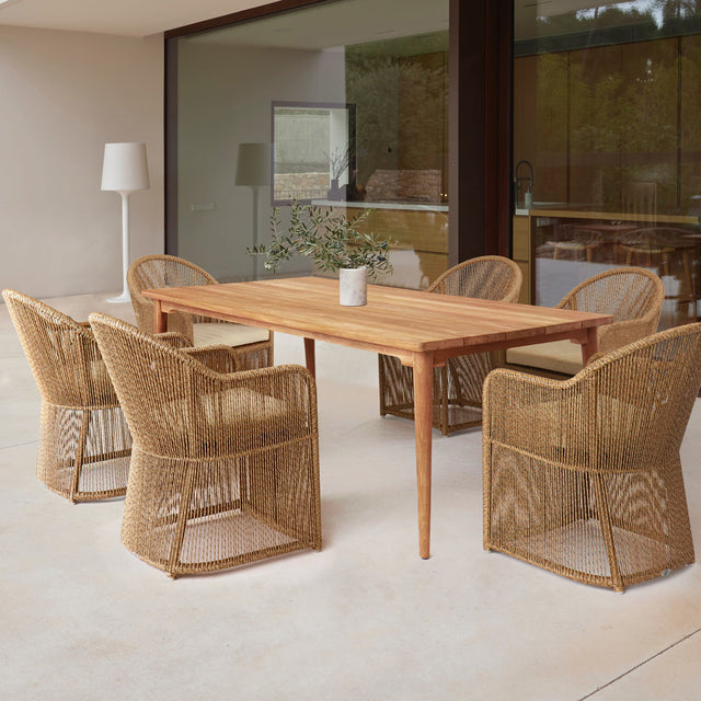 Calixto Rectangular Teak Dining Table - Majestic Patio