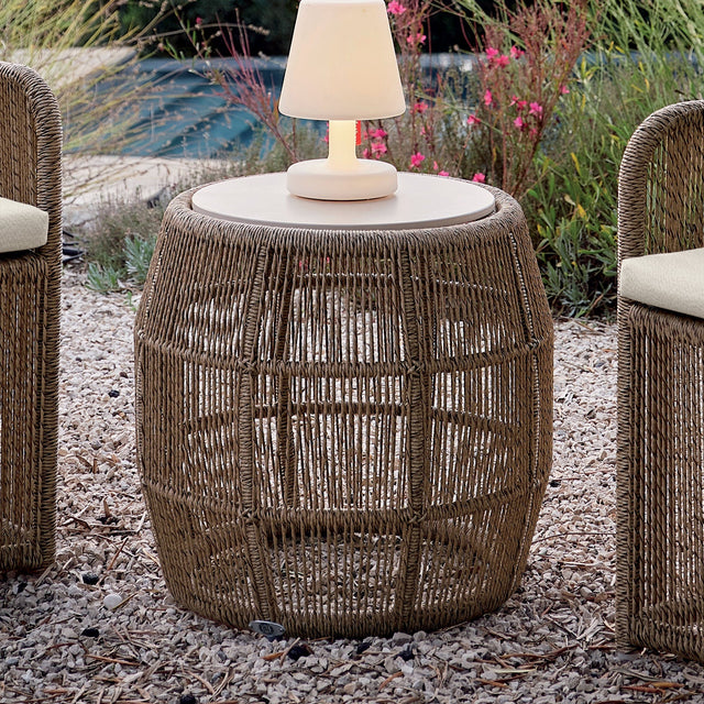 Calixto Side Table with Glass - Majestic Patio