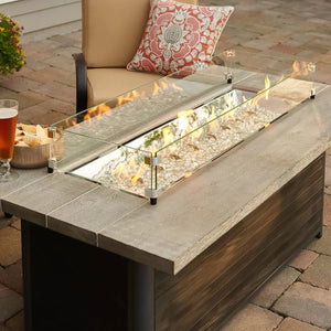 Cedar Ridge Linear Gas Fire Pit Table - Majestic Patio