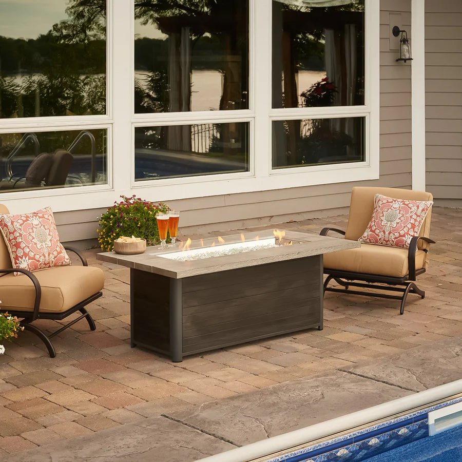 Cedar Ridge Linear Gas Fire Pit Table - Majestic Patio