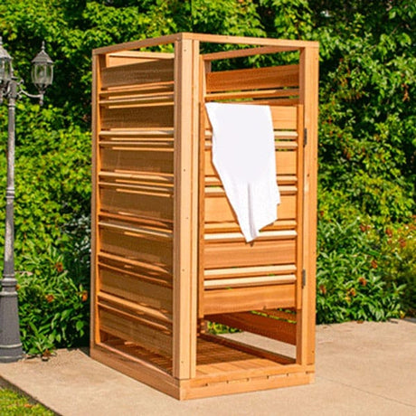 Cloudburst Outdoor Shower - Knotty Red Cedar - Majestic Patio