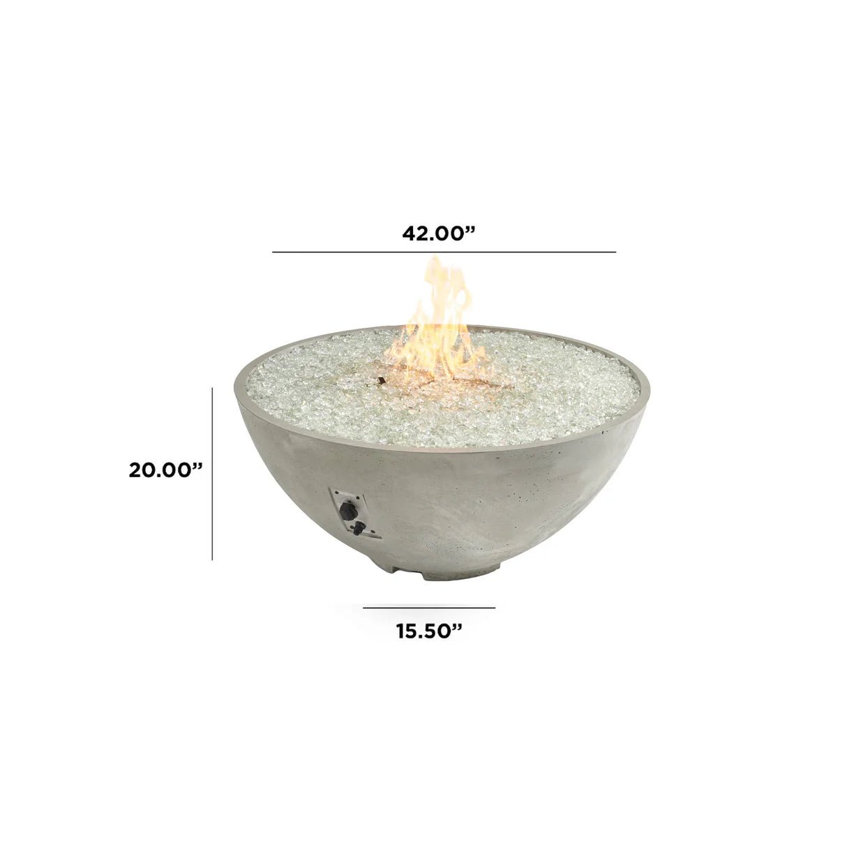 Cove Edge Round Gas Fire Pit Bowl 42" - Majestic Patio