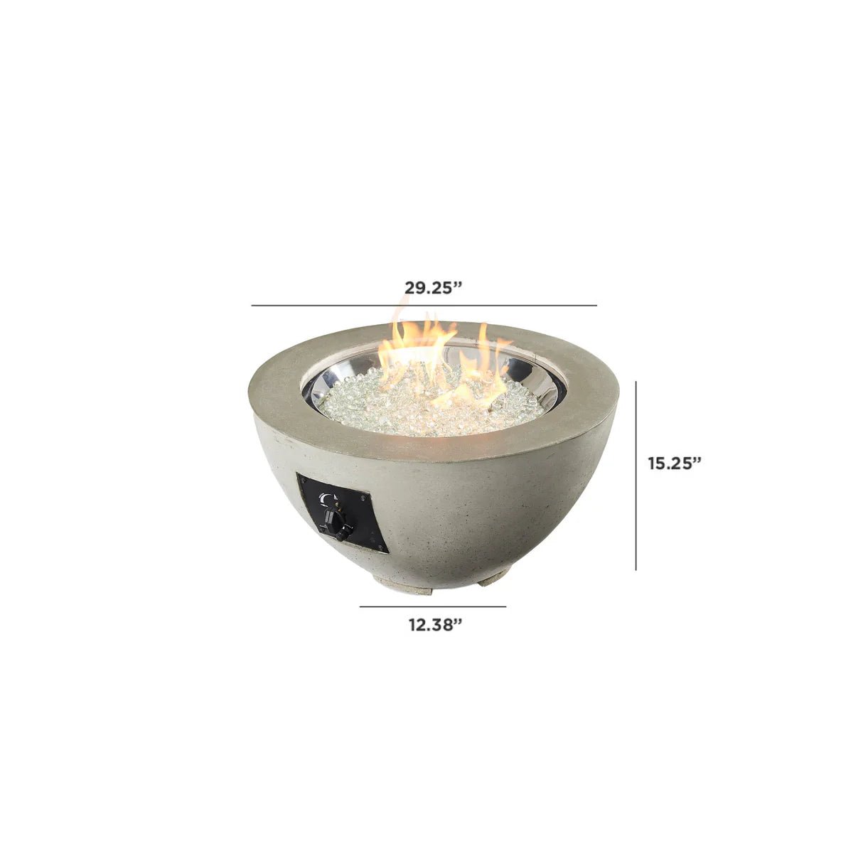 Cove Round Gas Fire Pit Bowl 29" - Majestic Patio