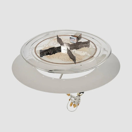 Crystal Fire Plus Round Gas Burner Insert and Plate Kit - Majestic Patio