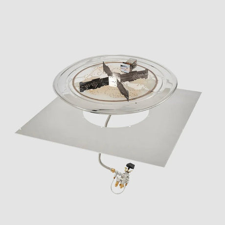 Crystal Fire Plus Round Gas Burner Insert and Plate Kit - Majestic Patio